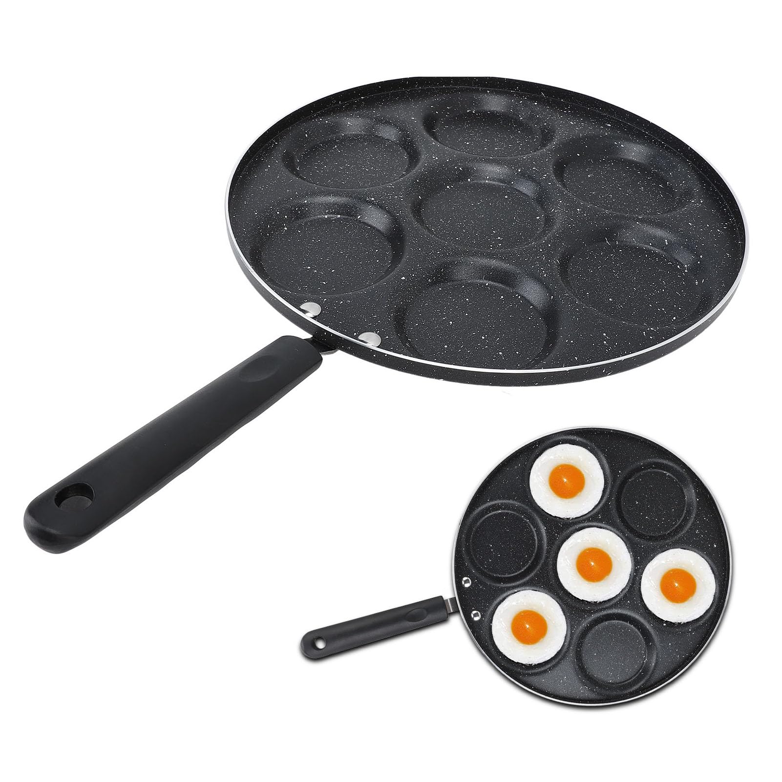 玉子店 Amazon | 卵フライパン ノンスティック 鉄 7穴 ラウンド